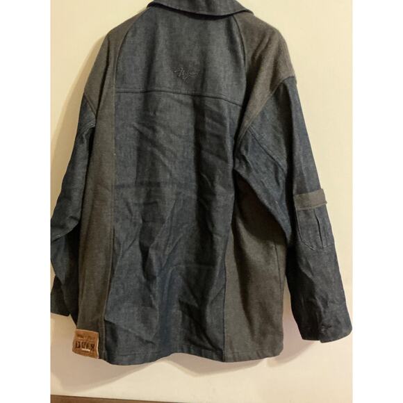 Willie Esco Denim blue heavy button down coat size XL - Picture 8 of 16